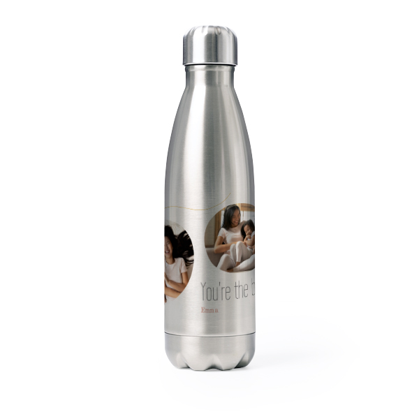 Trinkflasche Edelstahl Grau