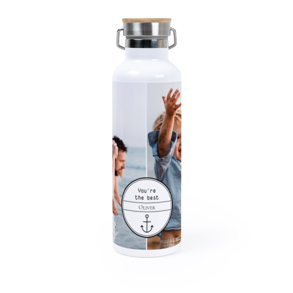 Thermosflasche mit Bambusdeckel (750 ml)