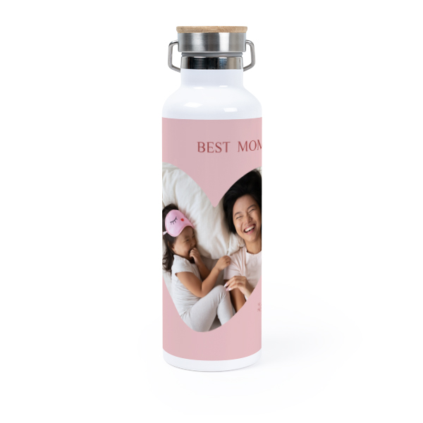 Thermosfles met bamboe deksel 75 cl Thermosfles met bamboe deksel 75 cl