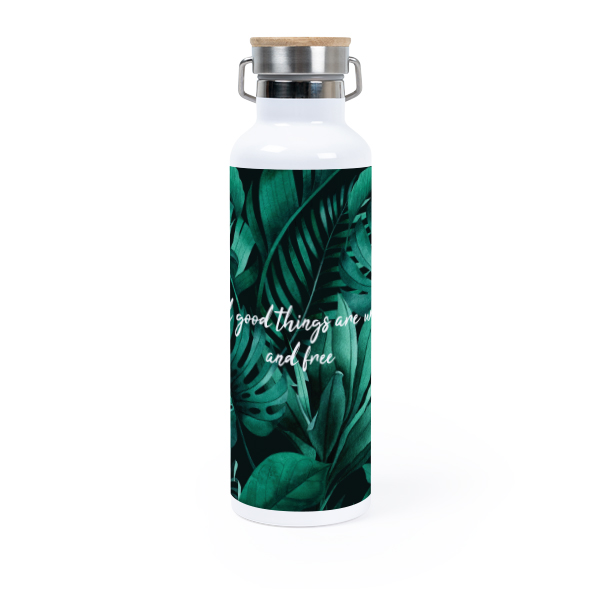 Thermosflasche mit Bambusdeckel (750 ml)