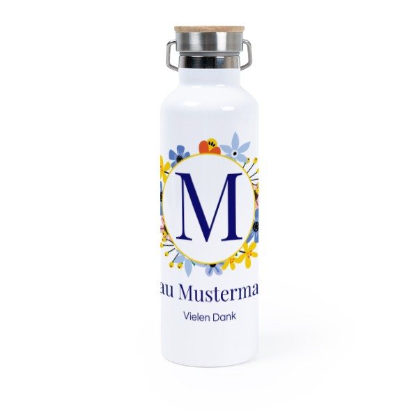 Thermosflasche mit Bambusdeckel (750 ml)