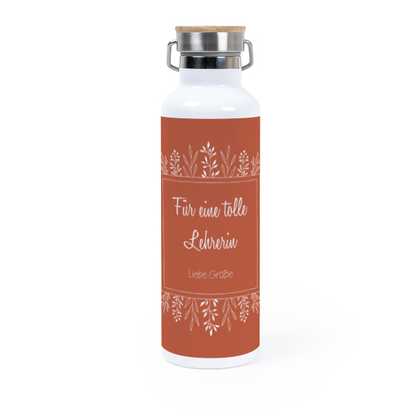 Thermosflasche mit Bambusdeckel (750 ml)