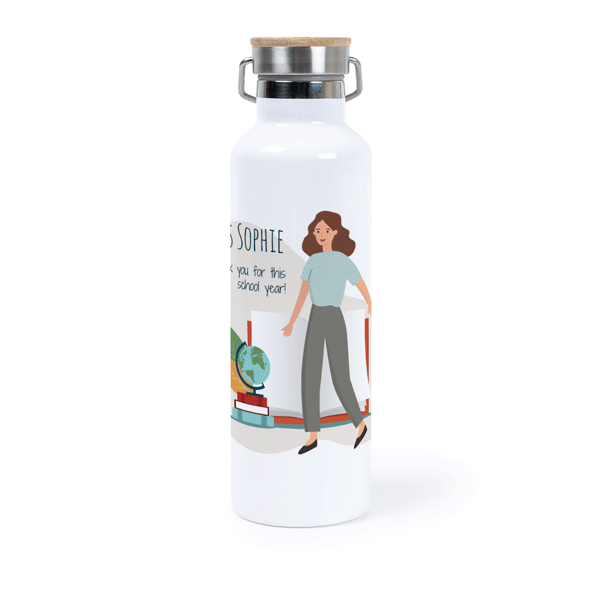 Thermosfles met bamboe deksel 75 cl