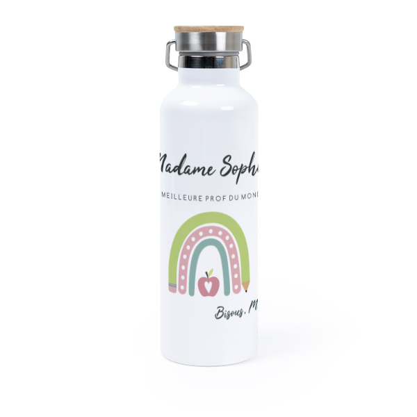 Bouteille isotherme 75 cl avec capuchon en bambou