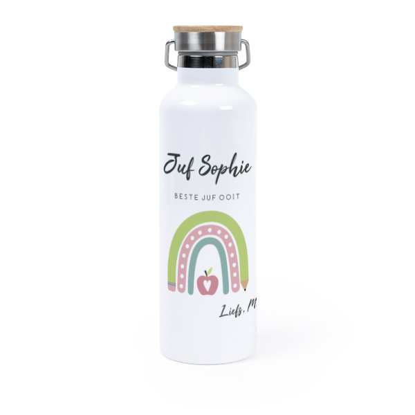 Thermosfles met bamboe deksel 75 cl