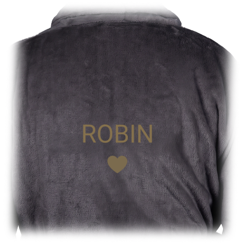 Bath Robe Emb Simple Heart