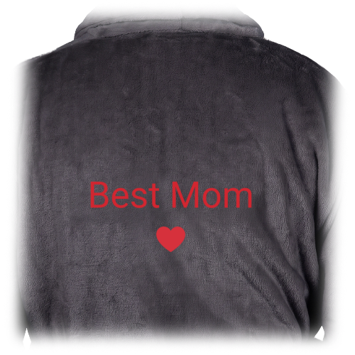 Bath Robe Emb Simple Heart