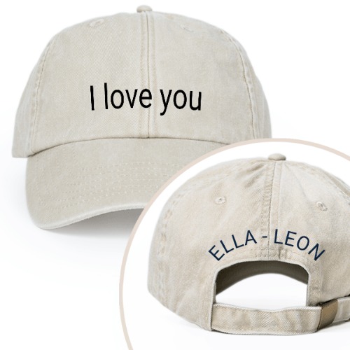 Casquette brodée beige vintage - broderie avant & arrière Casquette brodée beige vintage - broderie avant & arrière