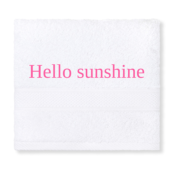 Badetuch bestickt mit Namen (Weiss, 70x140 cm)