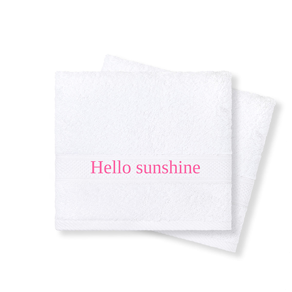 Set Gästehandtücher bestickt mit Namen - 2 Stk. (Weiss, 30x50 cm)