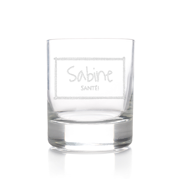 Engraved whisky glass