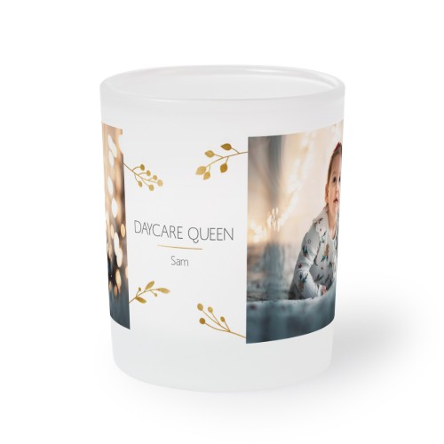 Set Windlichter klein personalisiert mit Foto - 2 Stk. (Milchglas)