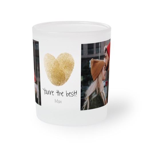 Set Windlichter klein personalisiert mit Foto - 2 Stk. (Milchglas)