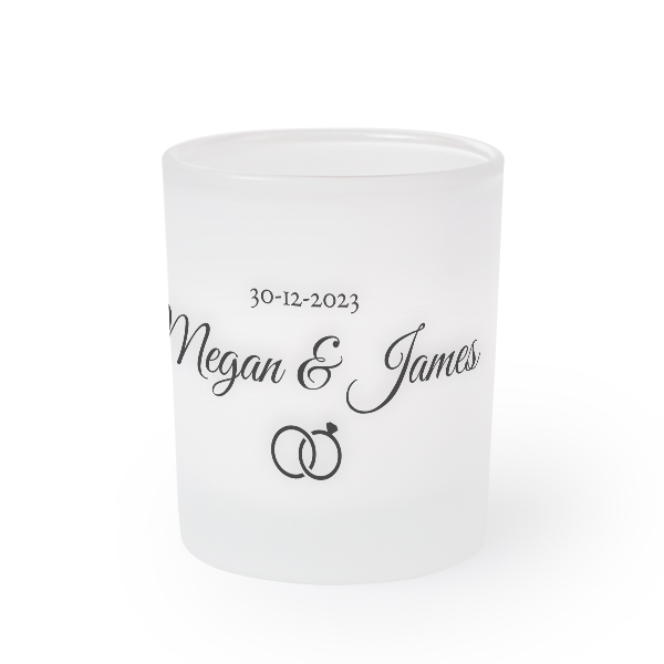 Frosted Glass Tealight Candle Holder - set of 2