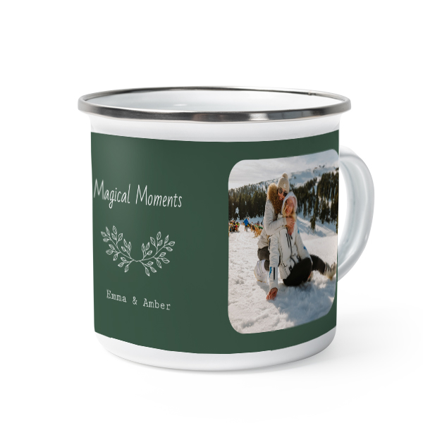 Emaille Tasse Weiss-metallic Emaille Tasse Weiss-metallic