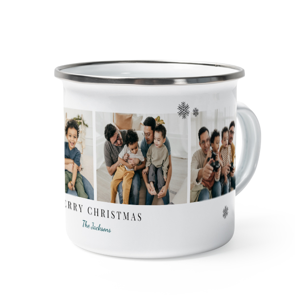 Emaille Tasse Weiss-metallic