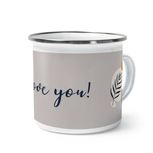 Emaille Tasse Weiss-metallic