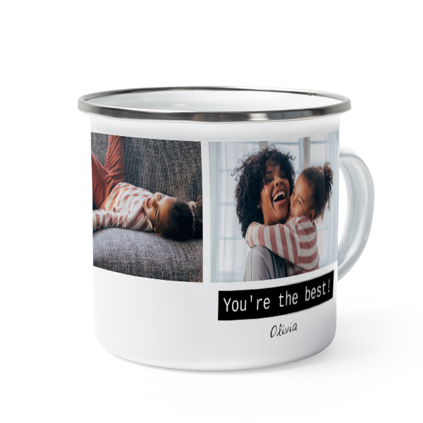 Mug émaillé bord alu