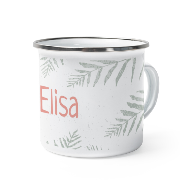 Emaille Tasse Weiss-metallic