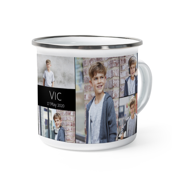 Mug émaillé bord alu