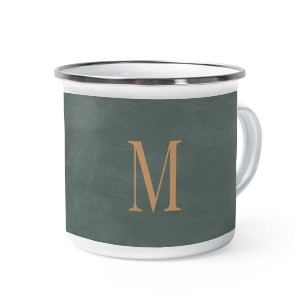 Emaille Tasse Weiss-metallic