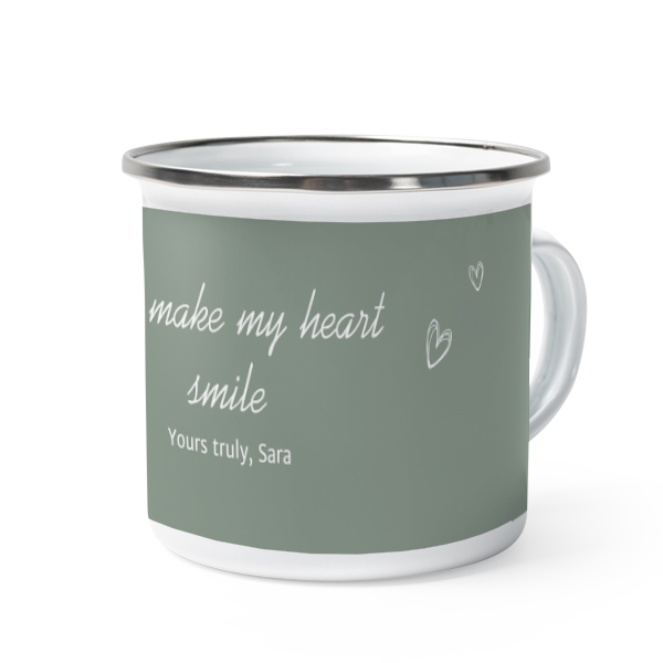 Emaille Tasse Weiss-metallic