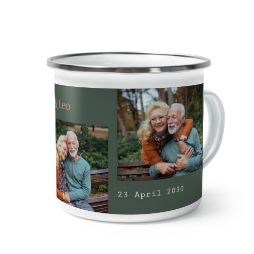Emaille Tasse Weiss-metallic Emaille Tasse Weiss-metallic