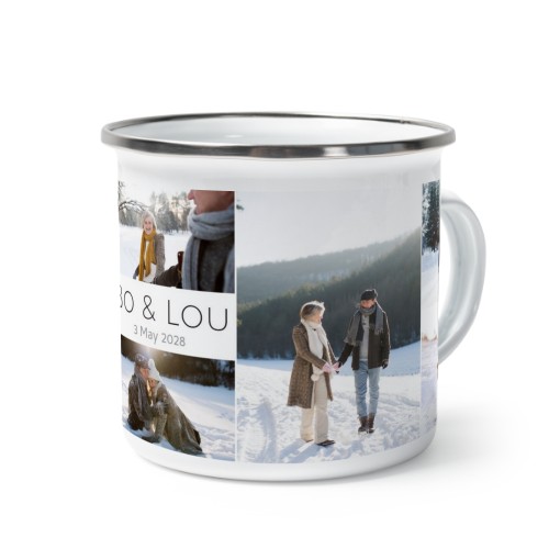 Emaille Tasse Weiss-metallic Emaille Tasse Weiss-metallic