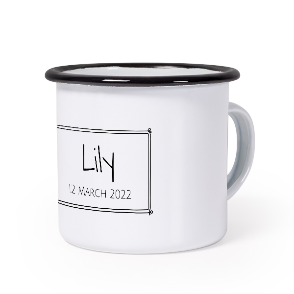 Mug émaillé bord noir