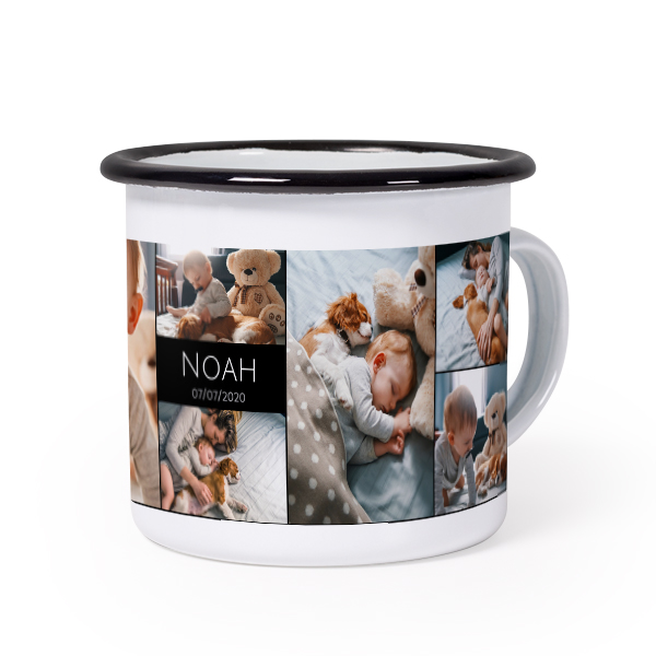 Mug émaillé bord noir