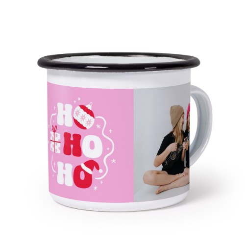 Emaille Tasse Weiss-schwarz