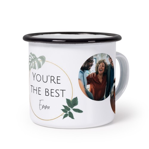 Mug émaillé bord noir