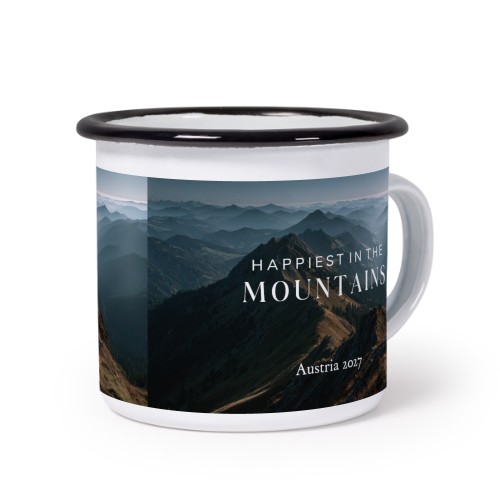 Mug émaillé bord noir