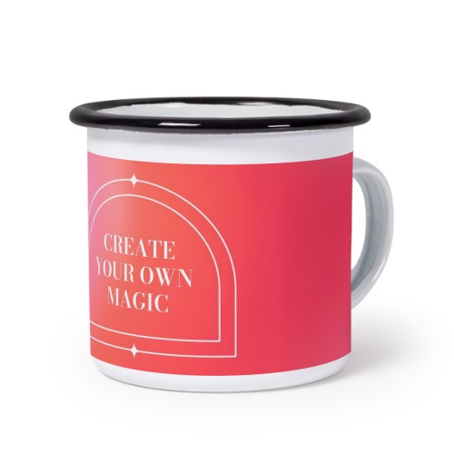 Emaille Tasse Weiss-schwarz