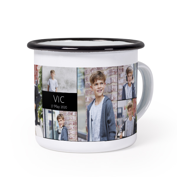 Mug émaillé bord noir