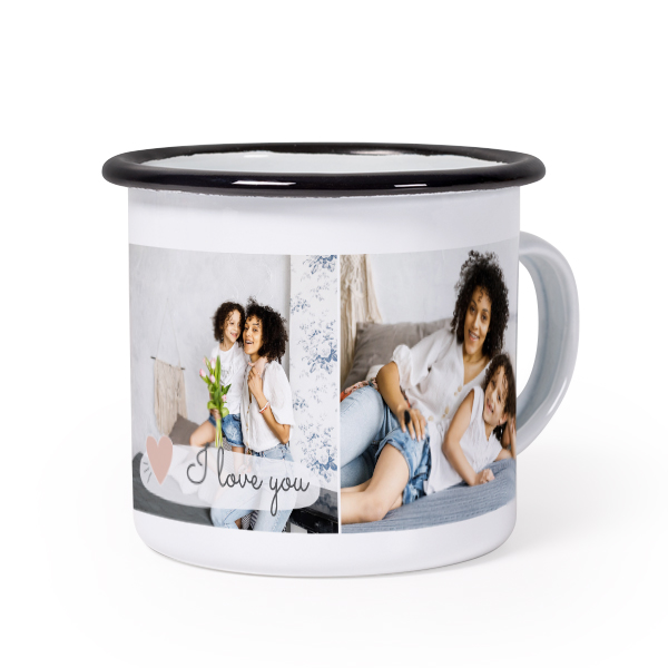 Mug émaillé bord noir