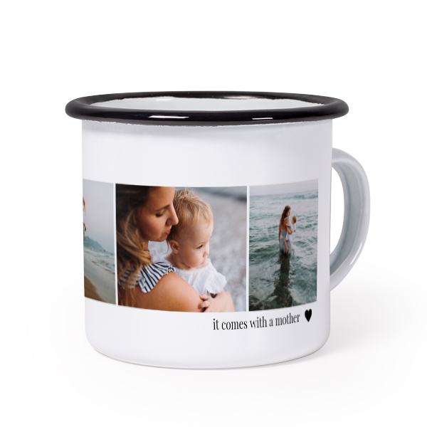 Mug émaillé bord noir