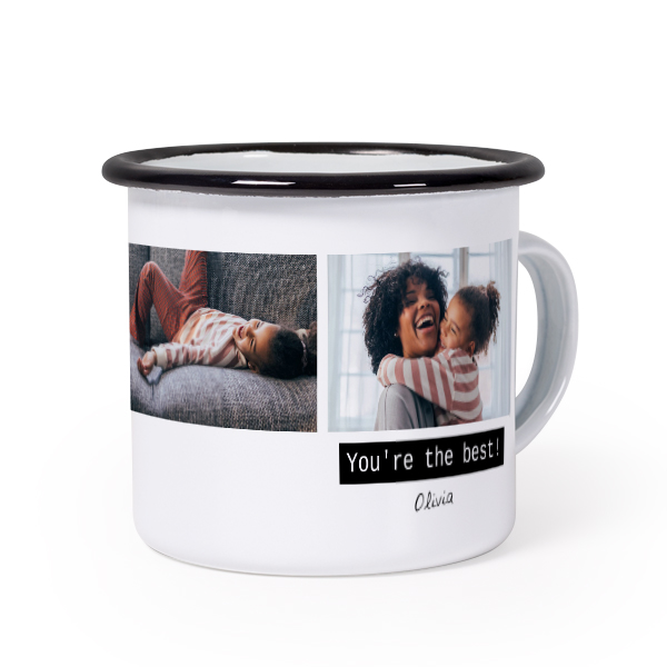 Mug émaillé bord noir