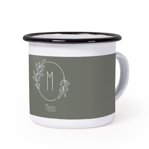 Mug émaillé bord noir