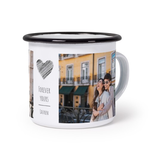 Mug émaillé bord noir