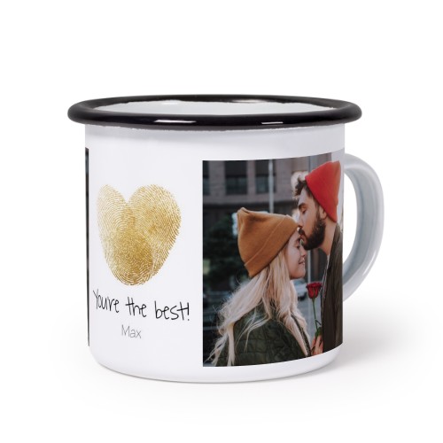 Mug émaillé bord noir