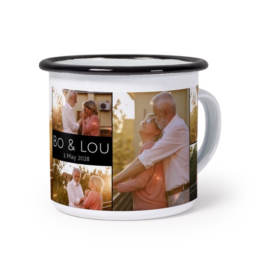 Mug émaillé bord noir