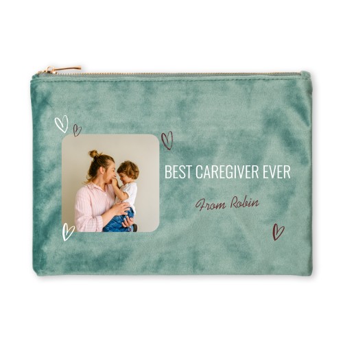 Makeup Organiser Velour Green Large