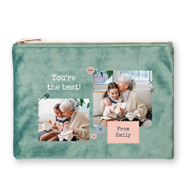 Grande trousse en velours verte Grande trousse en velours verte