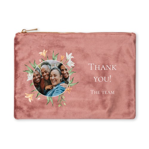 Grande trousse en velours rose