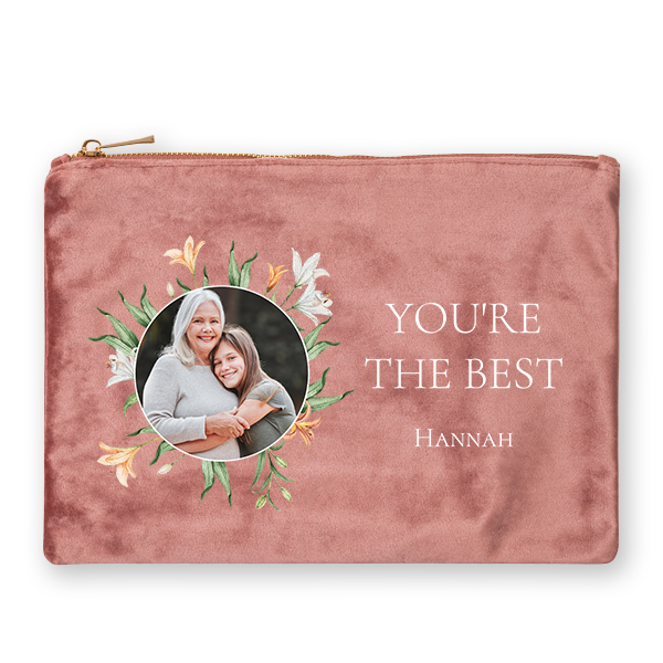 Grande trousse en velours rose Grande trousse en velours rose