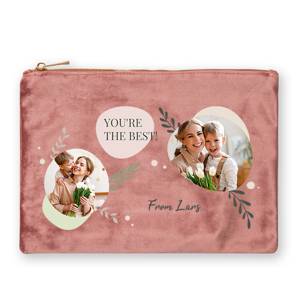 Grande trousse en velours rose