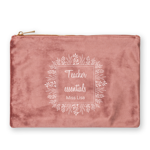 Grande trousse en velours rose