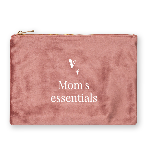 Grande trousse en velours rose