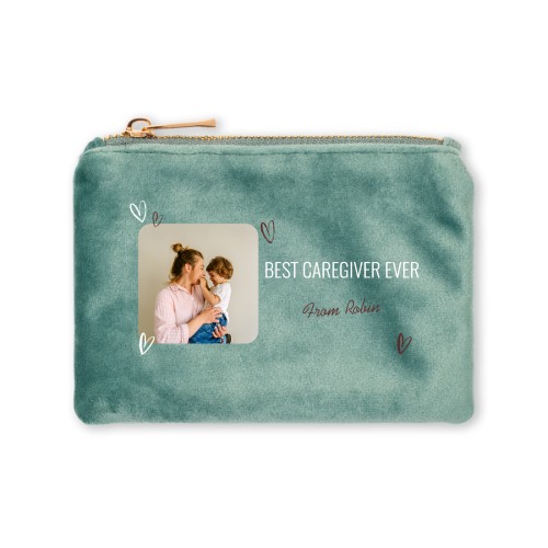 Petite trousse en velours verte Petite trousse en velours verte